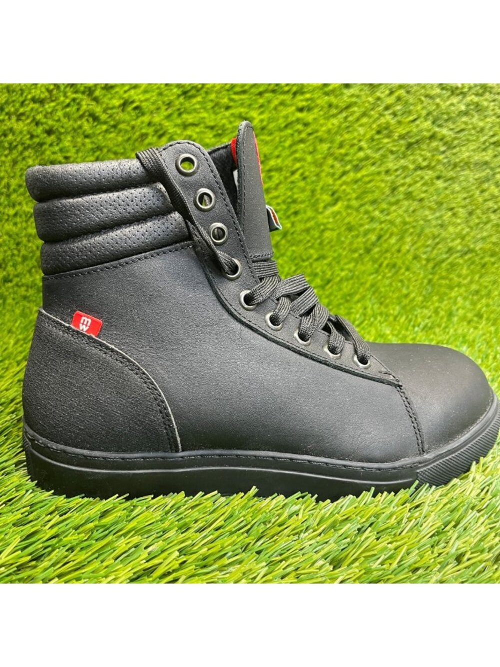 Mellow Walk Jessica EH PR Womens Size 5E Black Red Steel Toe Safety Work Boots